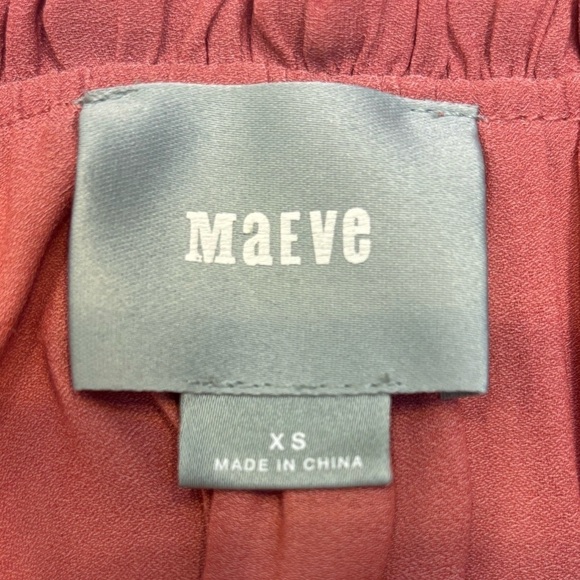 Anthropologie Maeve Long sleeve Cold shoulder wrap blouse in coral, size XS - Picture 10 of 12